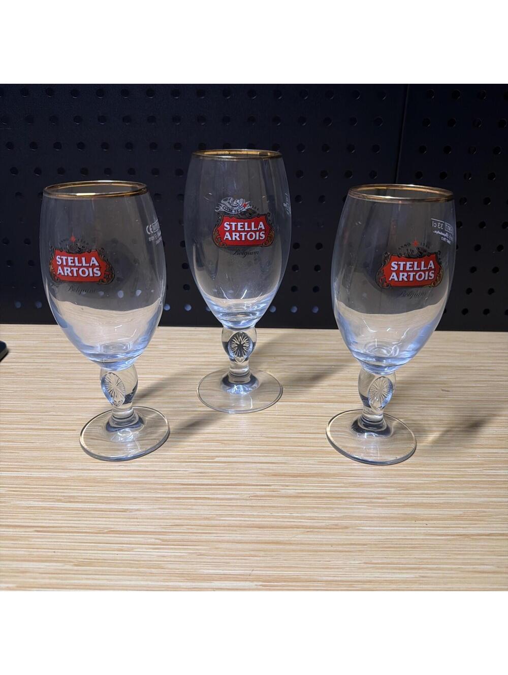 Stella Artois Limited Edition 600 Year Chalice Glass Set – 3 Pack Collectible *